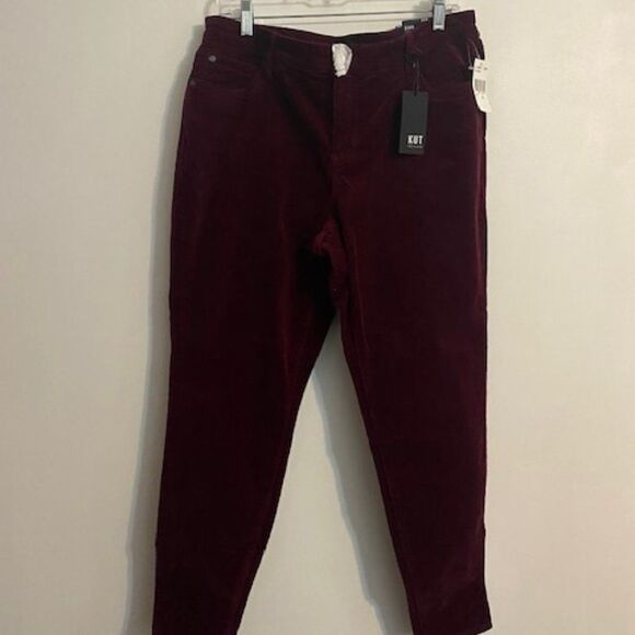 Kut from the Kloth Burgundy Diana skinny corduroy, size 14W - Picture 1 of 3